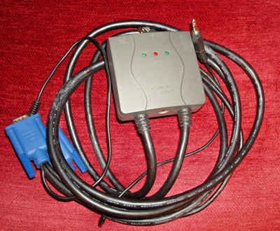 Generic 2 port automatic KVM switch PS/2 USB VGA Audio - Image 1 of 4