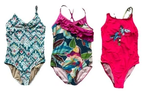 Lot 3 One Piece Swimsuits Girls XL 14/16 Old Navy, Jessica Simpson VGUC - Picture 1 of 4