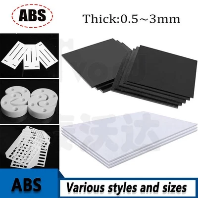 ABS Plastic Sheet - Plastic Plate Board White DIY Model 0.5mm 1mm 1.5mm 2mm 3mm - Image 1 of 4