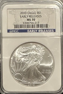 2010 American Silver Eagle NGC MS70 Early Releases  - Image 1 of 2