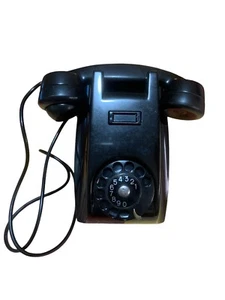ANTICO TELEFONO DA PARETE IN BACHELITE COLORE NERO ORIGINALE FATME ANNI 1970 - Foto 1 di 5
