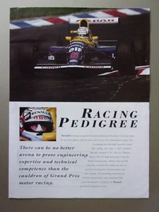 RENAULT PERFORMANCE orig 1994 UK Mkt Publicity Brochure - F1 A610 Clio Williams - Picture 1 of 4