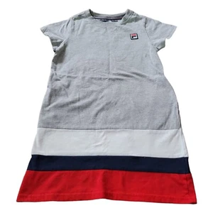 FILA heritage colorblock dress polo tennis white blue Gray USA Olympic Girl SZ M - Picture 1 of 5
