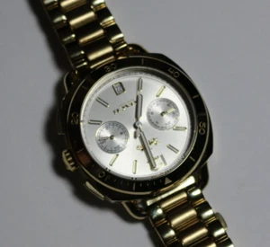 COACH LADIES TATUM WRISTWATCH Gold Tone Multi-Dial 38 MM Chronograph Date Works - Picture 1 of 5