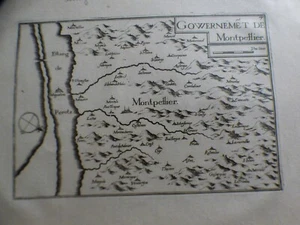 GRAVURE ANCIENNE gouvernement de Montpellier   herault  1644 TASSIN - Picture 1 of 1