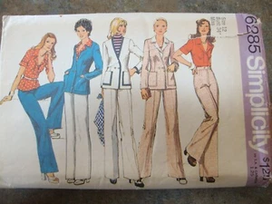 SIMPLICITY 6285 NEW UNCUT VTG SEW PATTERN Miss Jacket blouse pants OOP Sz 12 - Picture 1 of 1