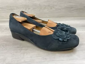 Earth Brushcherry Women's 12B Blue Suede Leather Slip-On Footbed Loafer Shoes - Picture 1 of 11