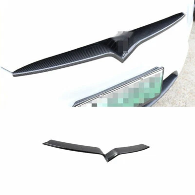 Para Tesla Modelo X 17-2023 Fibra de Carbono Centro Frontal Malla Parrilla Tira Borde Foto 1 de 4