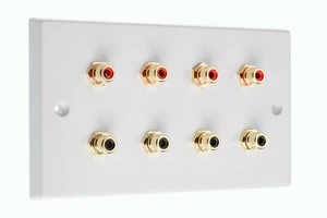 Placa frontal de pared RCA PHONO 8 postes - Acero cepillado - NO REQUIERE SOLDADURA - Imagen 1 de 5