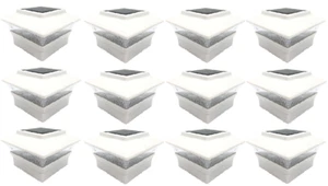 12 Solar Powered LED White Color 4X4 Wood & Vinyl Square Deck Post Fence 244WC - Picture 1 of 8