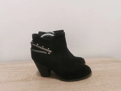 CALL IT SPRING LADIES BLACK SUEDE SIDE ZIP HEEL ANKLE BOOTS UK SIZ 6 EUR 39 AB56 - Image 1 of 4