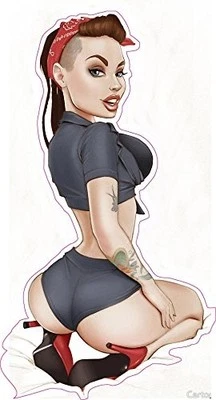 Hot Latino Pin up girl decal 6"  - Image 1 of 2