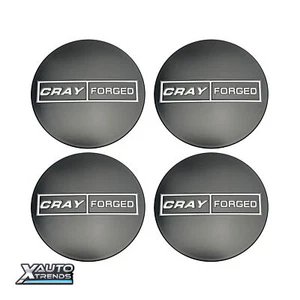 4 x Cray Wheel Center Cap Matte Black w/ White Letters CCCRAYFMB - Picture 1 of 3