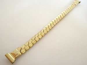 Goldfarben gemustert Edelstahl Erweiterbar 10 mm Ansteck Uhrenarmband Band - Bild 1 von 6