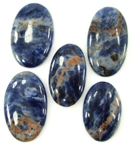 223.30 Ct Natural Blue Sodalite Loose 34-42 mm Gemstone Cab 5 Pcs Lot Stone-2137 - Picture 1 of 2