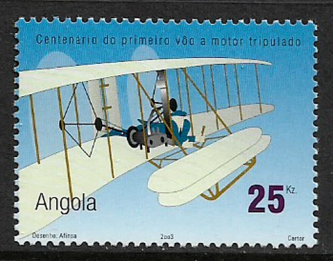 Angola #1241 Mint Never Hinged Stamp - 1st Powered Flight - Plane Cover