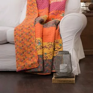 LUSH Royal Empire Reversible Cotton Throw Blanket, 50" W x 60" L, Boho - Picture 1 of 2