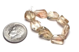 8 pcs OREGON SUNSTONE 9-10mm Nugget Beads NATURAL /N19 - Picture 1 of 3
