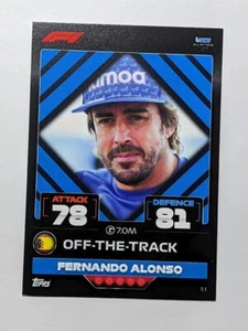 2022 Topps Turbo Attax F1 Formula 1 Off-The-Track Fernando Alonso #51 - Picture 1 of 2