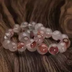 Bracciale Quarzo Rosa Naturale 100% Originale Pietre Preziose Perline Bracciale Elastico Regalo - Foto 1 di 7