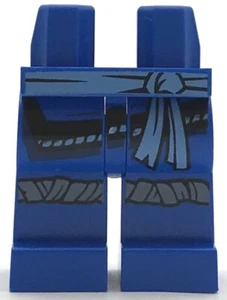 Lego New Blue Minifig Ninja Hips Legs Medium Blue Sash Knee Wrapping Pants - Picture 1 of 1