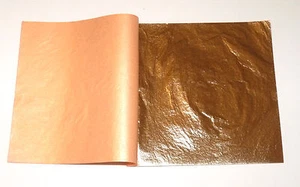 Composition Gold Leaf Sheets 50 Leaves - 14  x 14 cm - For Gilding - Art Work - Picture 1 of 2