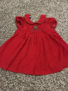 Vintage Kleid Anavini handgesmokt Größe 2 rot Kurzarm - Bild 1 von 6