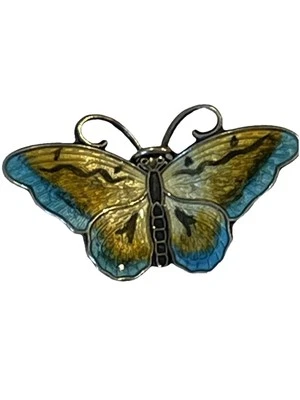 Broche Mariposa Jens Eric HROAR PRYDZ 925S Esmalte Esterlina Noruega C1920 Usado Foto 1 de 4