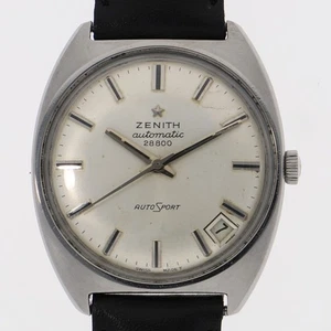 ZENITH 28800 Auto sports Silver SS/leather AT - Picture 1 of 10