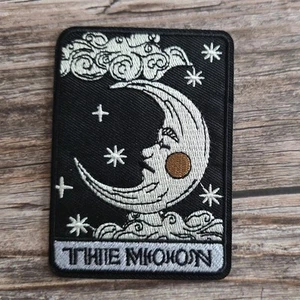 The Moon Tarot Card Y2k Witchy Goth New Age Iron on Patch - Picture 1 of 2
