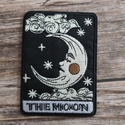 The Moon Tarot Card Y2k Witchy Goth New Age Iron on Patch - Image 1 of 2