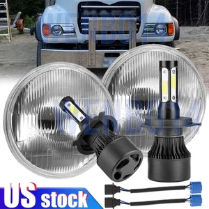 Pair 7" inch Round Led Headlights Hi/Lo Beam For Mack Granite CV713 Dump Trucks - Picture 1 of 21