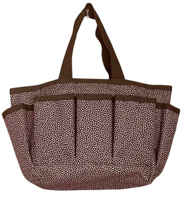 MINI TOTE ORGANIZADOR DE 5 BOLSILLOS MARRÓN LUNARES TREINTA Y UNO USADO EN EXCELENTE ESTADO Foto 1 de 4