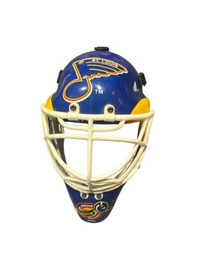Vintage Riddell Mini Goalie Mask NHL Hockey St. Louis Blues Trumpet Logo Stl - Image 1 of 4