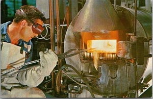 c1960s UNION CARBIDE CORP. Atomic Energy Postcard Furnace at the Y-12 PLANT - Picture 1 of 2