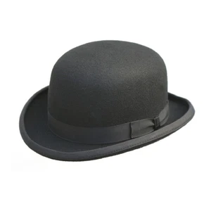 Sombrero Bowler 100% Lana Moda Sombrero Forro Satinado 4 Tallas 3 Colores - Imagen 1 de 6