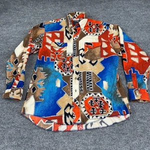 Vintage Wrangler Hemd Herren 17,5x35 Azteken Patchwork Cowboy Schnitt USA X Long Tails - Bild 1 von 8