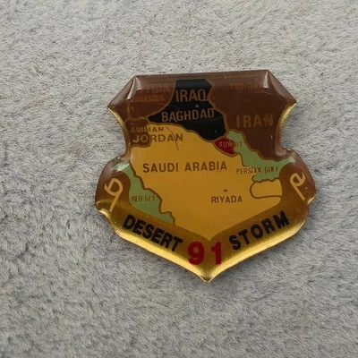Pin de solapa militar Desert Storm 91 diseño de mapa esmalte de 1,2 pulgadas coleccionable Foto 1 de 3