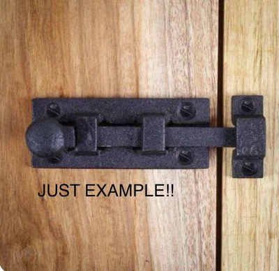 Pernos deslizantes decorativos de hierro martillado plateado de 12" reproducción antigua calidad nuevos Foto 1 de 4