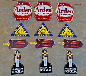 12X ICE CREAM MIX LOT PORCELAIN ENAMEL SIGN BOARD SIZE  INCHES SINGLE SIDED - Picture 1 of 6