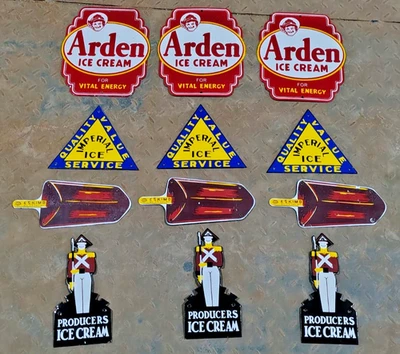 12X ICE CREAM MIX LOT PORCELAIN ENAMEL SIGN BOARD SIZE  INCHES SINGLE SIDED - Image 1 of 4