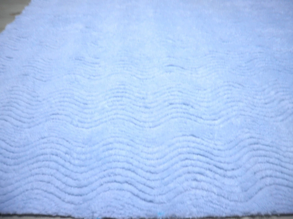 Colcha de chenilla de algodón ondulado azul claro pieza grande 36 x 24 Foto 1 de 1