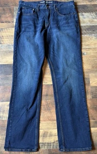 OLD NAVY STRAIGHT LEG DARK BLUE WASH JEANS. 34x34 PREOWNED VGC. NICE! JN5 - Picture 1 of 3