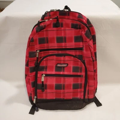 Genuine Dickies Brand Padded Computer Backpack Red Black Buffalo Check EUC  - Image 1 of 4