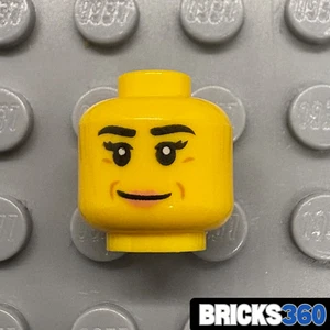 Lego New Yellow Minifig Face Grandma Face Wrinkles Grimacing Smile Sharp Eyebrow - Picture 1 of 3