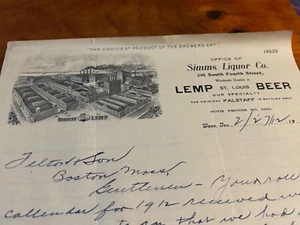 1912 St Louis Lemp Beer letterhead Waco TX - Picture 1 of 2