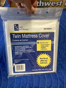 SIMPLY SELF STORAGE: "CLEAR" PLASTIC TWIN MATTRESS BAG #OB-9000PT 39X14X91" (00) - Picture 1 of 6