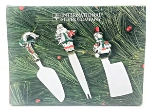 International Silver Company Holiday Cheer 3 PC Cheese Spreader Set New Open Box - Picture 1 of 3