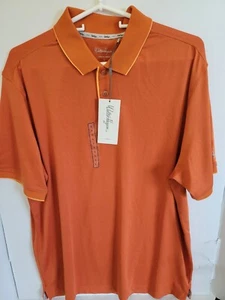 Walter Hagen Men's L Orange Clubhouse Pique Knit Polyester Blend Moisture Wickin - Picture 1 of 8