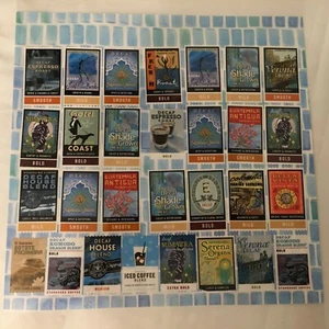 Vintage Starbucks Stamps 12" X 12" Laminated Sheets - Picture 1 of 4